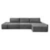 Угловой диван max Осака с пуфом  Серый велюр
