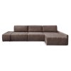 Угловой диван max Осака с пуфом Коричневый велюр