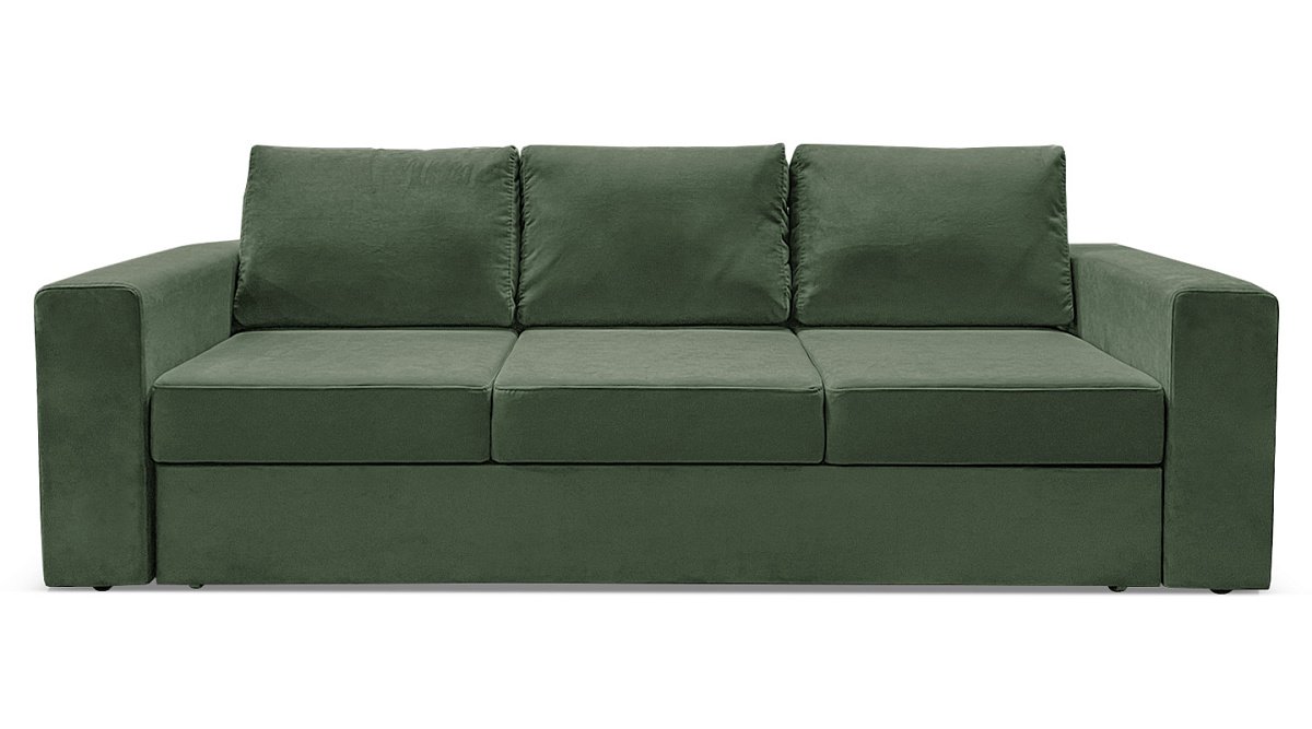 Прямой диван Йеллинг 2 Велюр Зеленый 