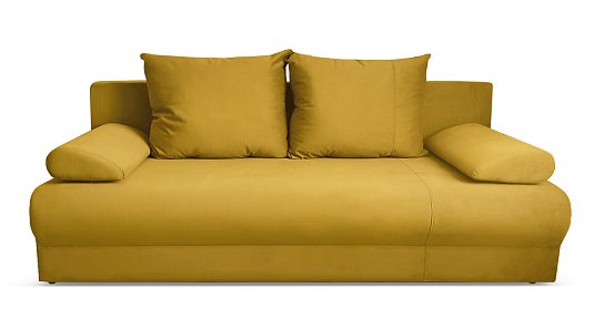Прямой диван еврокнижка Аверсо Горчичный велюр