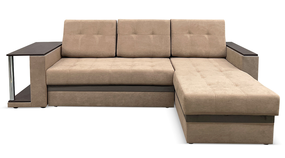 Угловой диван Атланта Светло Коричневый велюр