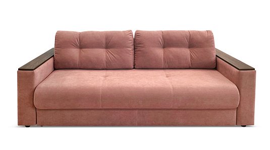 Прямой диван Анкона М кораллово-розовый Велюр