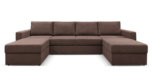 П-образный диван Карлстад Шоколадный Велюр 