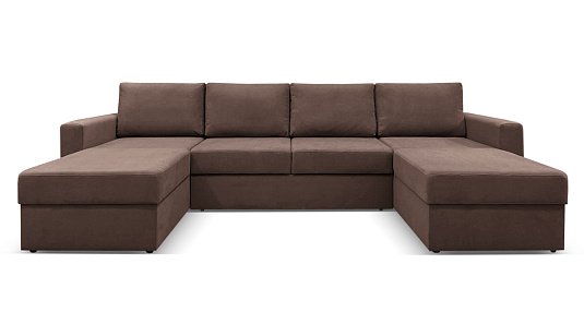 П-образный диван Карлстад Шоколадный Велюр 
