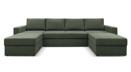 П-образный диван Карлстад Зеленый Велюр 