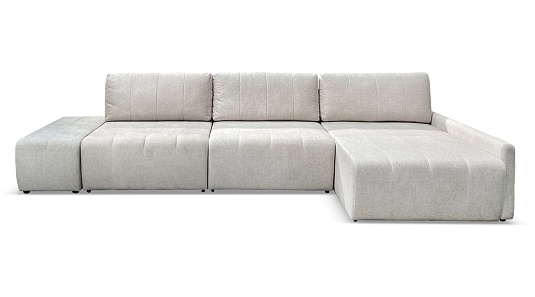 Угловой диван max Осака с пуфом Кремовый велюр