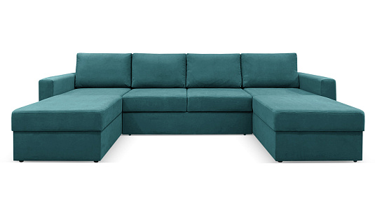 П-образный диван Карлстад Бирюзовый Велюр 