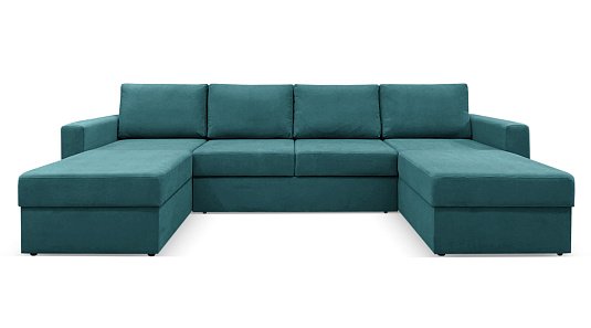 П-образный диван Карлстад Бирюзовый Велюр 